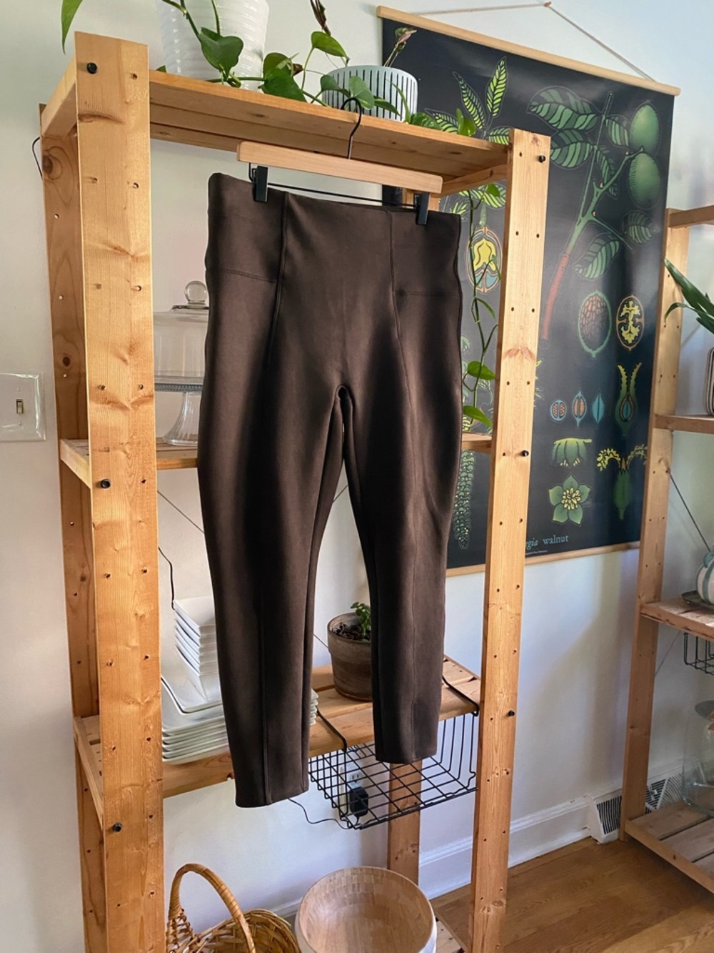 SPANX Brown Faux Suede Leggings Plus Size 1X - Picture 9 of 16